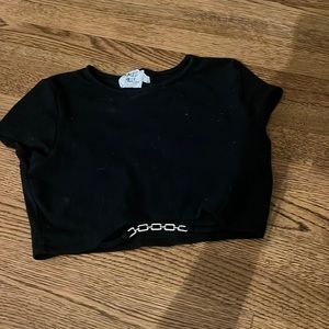 Princess polly black cropped shirt